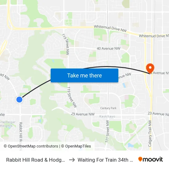Rabbit Hill Road & Hodgson Boulevard to Waiting For Train 34th Gateway Blvd. map