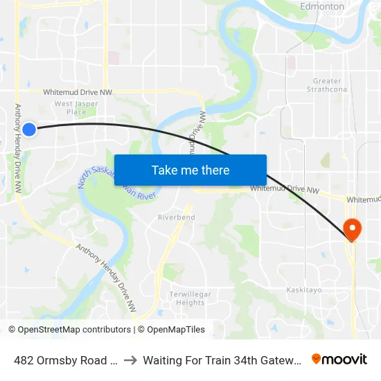 482 Ormsby Road West to Waiting For Train 34th Gateway Blvd. map