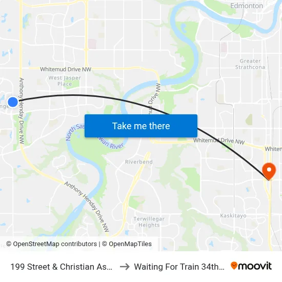 199 Street & Christian Assembly Driveway to Waiting For Train 34th Gateway Blvd. map