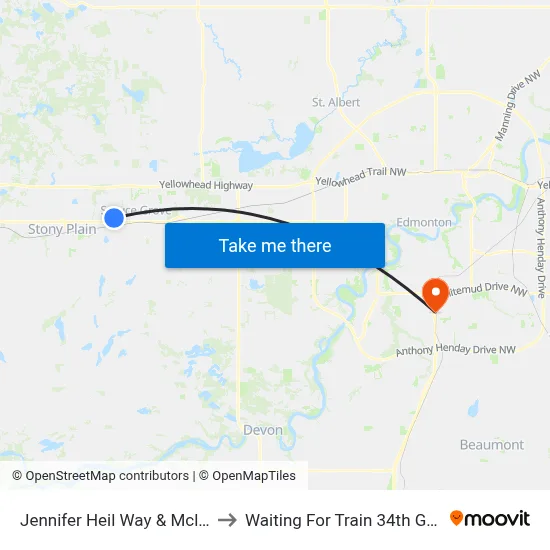 Jennifer Heil Way & Mcleod Avenue to Waiting For Train 34th Gateway Blvd. map