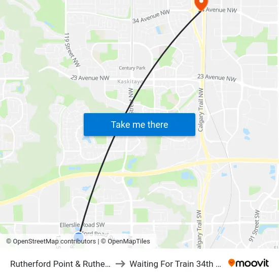 Rutherford Point & Rutherford Road SW to Waiting For Train 34th Gateway Blvd. map