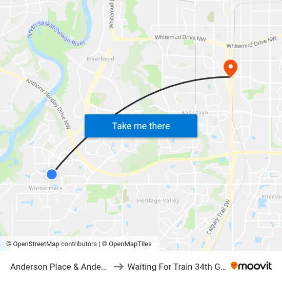 Anderson Place & Anderson Way SW to Waiting For Train 34th Gateway Blvd. map