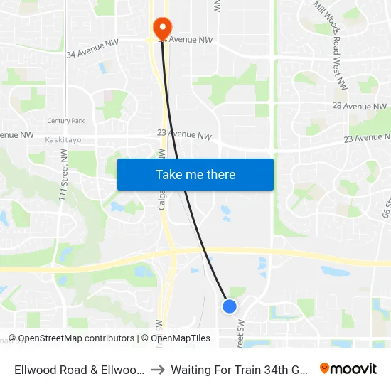Ellwood Road & Ellwood Drive SW to Waiting For Train 34th Gateway Blvd. map