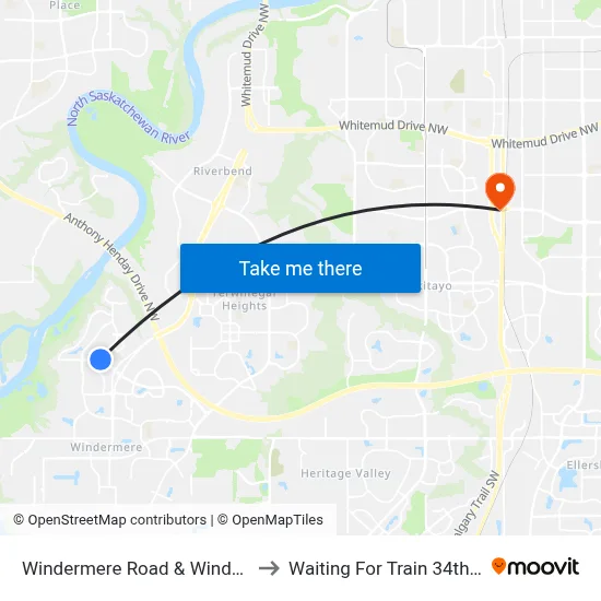 Windermere Road & Windermere Boulevard to Waiting For Train 34th Gateway Blvd. map