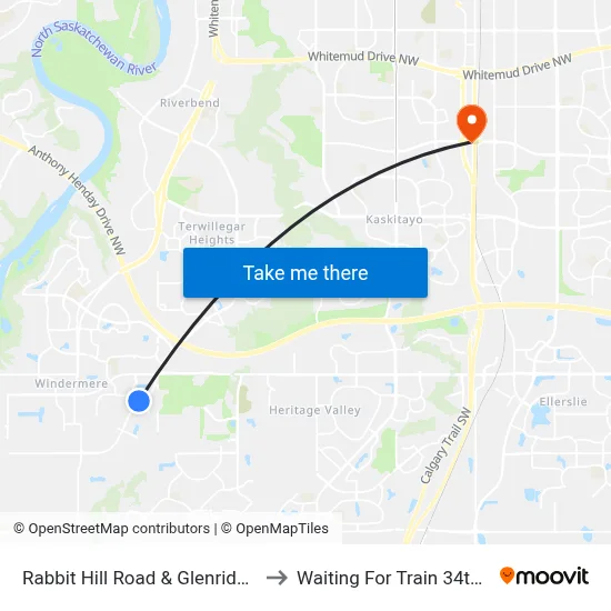 Rabbit Hill Road & Glenridding Boulevard SW to Waiting For Train 34th Gateway Blvd. map