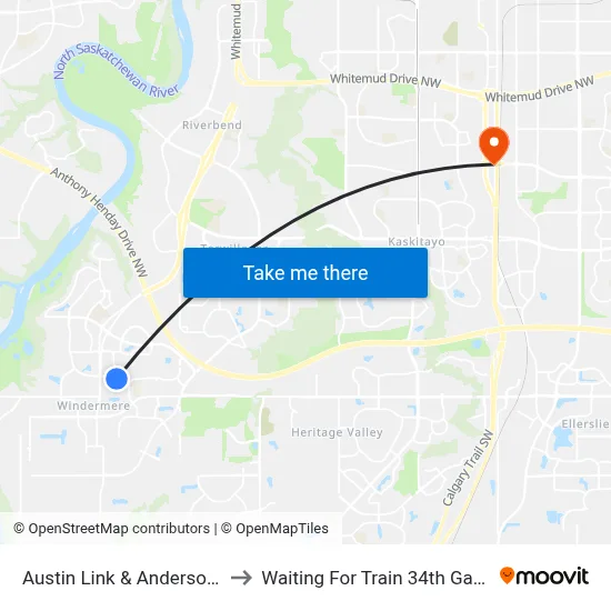Austin Link & Anderson Way SW to Waiting For Train 34th Gateway Blvd. map