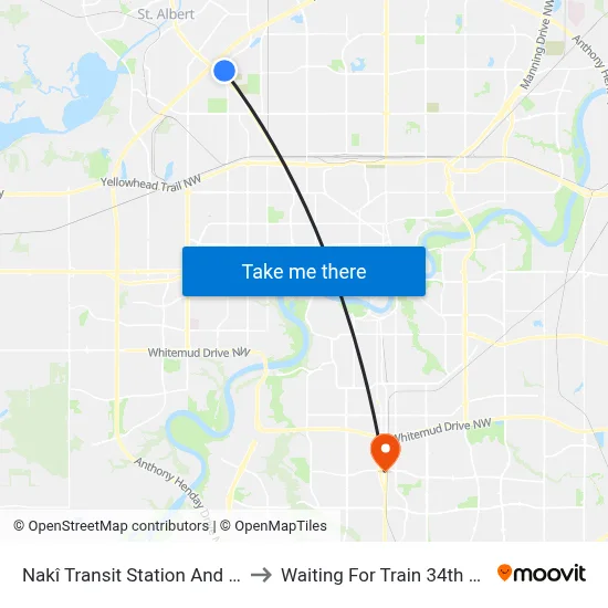 Nakî Transit Station And Park And Ride to Waiting For Train 34th Gateway Blvd. map