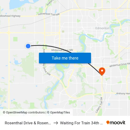 Rosenthal Drive & Rosenthal Boulevard to Waiting For Train 34th Gateway Blvd. map