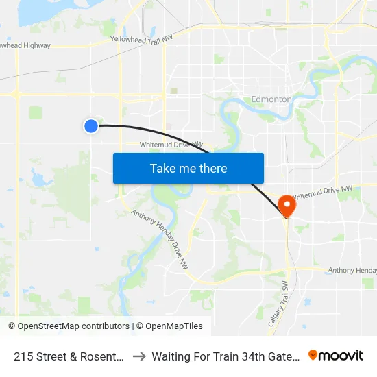215 Street & Rosenthal Link to Waiting For Train 34th Gateway Blvd. map