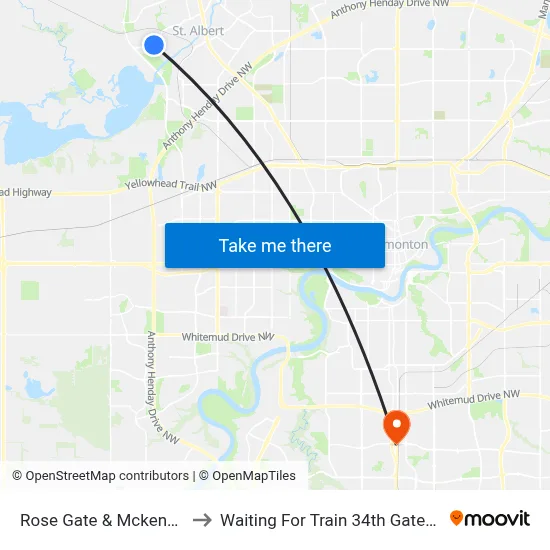 Rose Gate & Mckenney Ave to Waiting For Train 34th Gateway Blvd. map