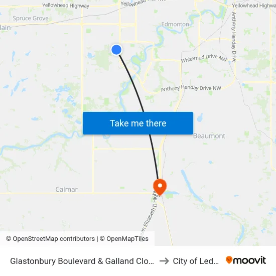 Glastonbury Boulevard & Galland Close to City of Leduc map