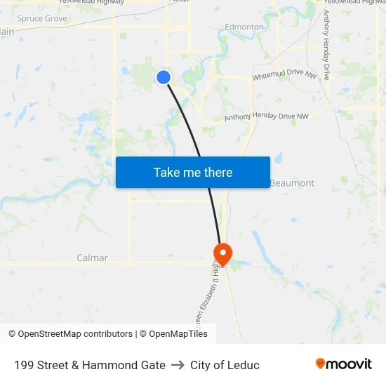 199 Street & Hammond Gate to City of Leduc map