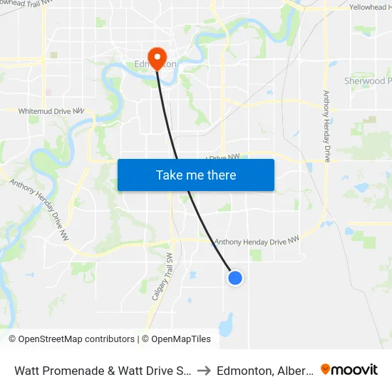 Watt Promenade & Watt Drive SW to Edmonton, Alberta map