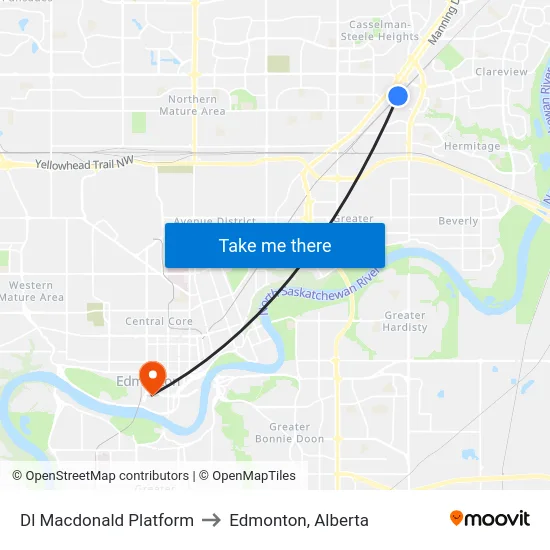 Dl Macdonald Platform to Edmonton, Alberta map
