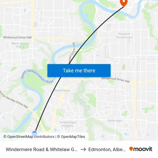 Windermere Road & Whitelaw Gate to Edmonton, Alberta map