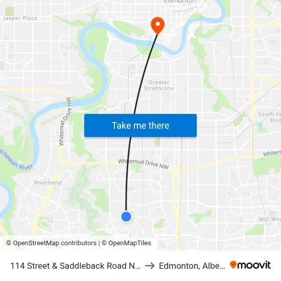 114 Street & Saddleback Road N Ent to Edmonton, Alberta map
