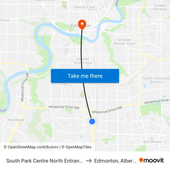 South Park Centre North Entrance to Edmonton, Alberta map