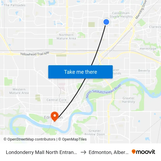 Londonderry Mall North Entrance to Edmonton, Alberta map