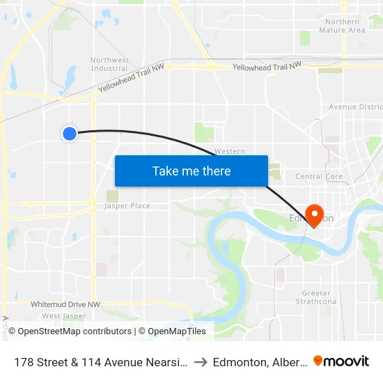 178 Street & 114 Avenue Nearside to Edmonton, Alberta map