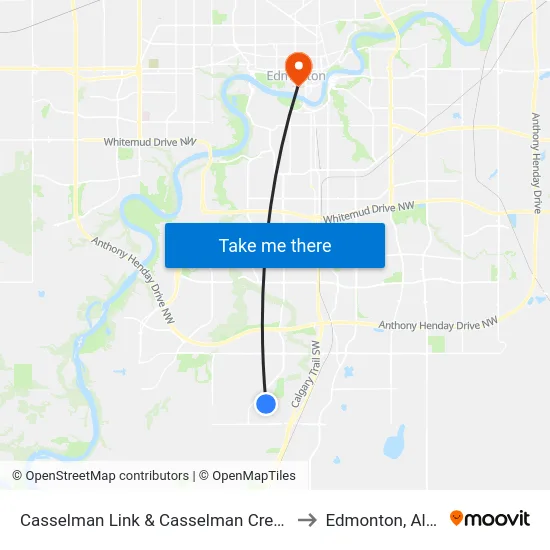 Casselman Link & Casselman Crescent SW to Edmonton, Alberta map