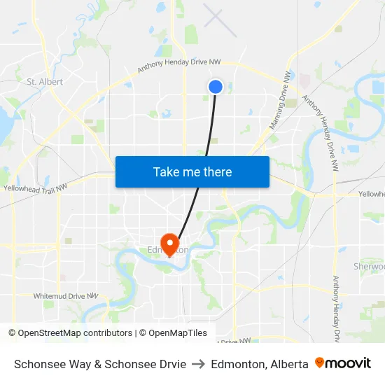 Schonsee Way & Schonsee Drvie to Edmonton, Alberta map