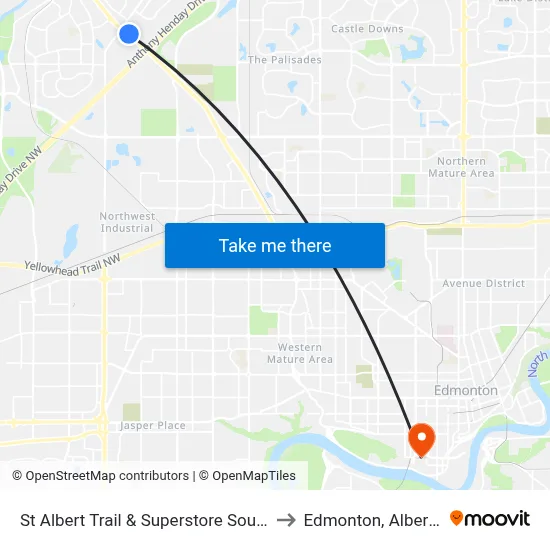 St Albert Trail & Superstore South to Edmonton, Alberta map