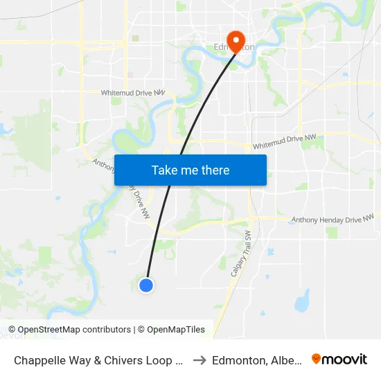 Chappelle Way & Chivers Loop SW to Edmonton, Alberta map