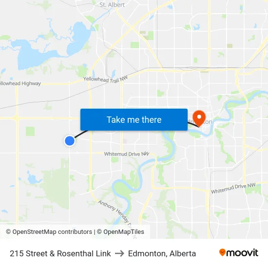215 Street & Rosenthal Link to Edmonton, Alberta map