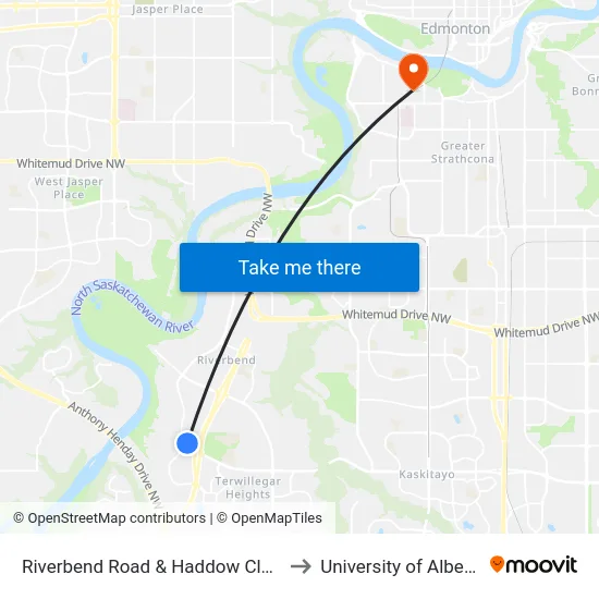 Riverbend Road & Haddow Close to University of Alberta map