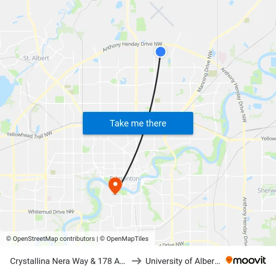 Crystallina Nera Way & 178 Ave to University of Alberta map