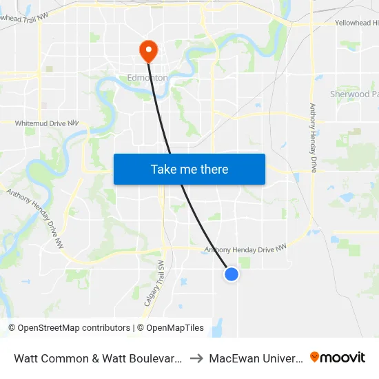 Watt Common & Watt Boulevard SW to MacEwan University map