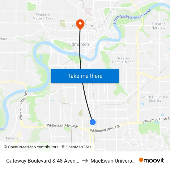 Gateway Boulevard & 48 Avenue to MacEwan University map