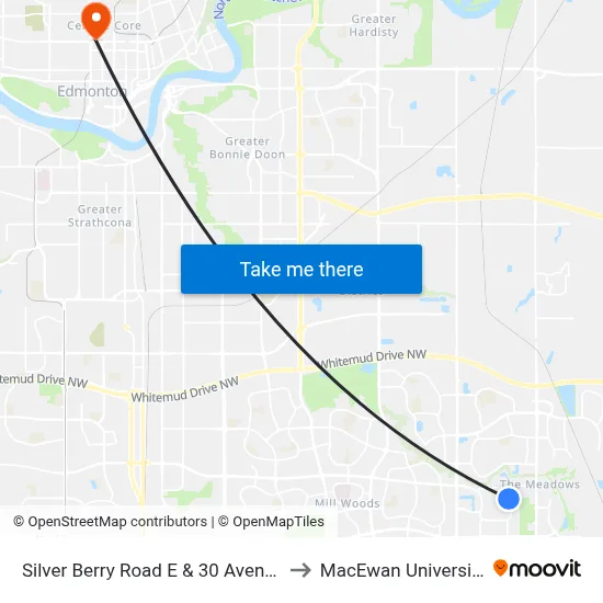 Silver Berry Road E & 30 Avenue to MacEwan University map