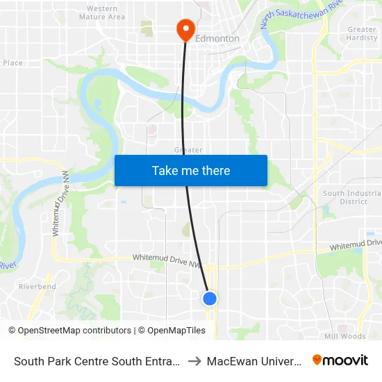 South Park Centre South Entrance to MacEwan University map