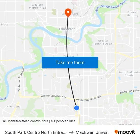 South Park Centre North Entrance to MacEwan University map