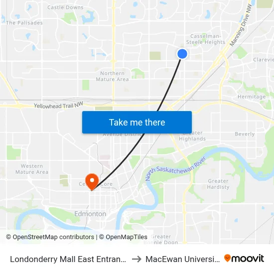 Londonderry Mall East Entrance to MacEwan University map