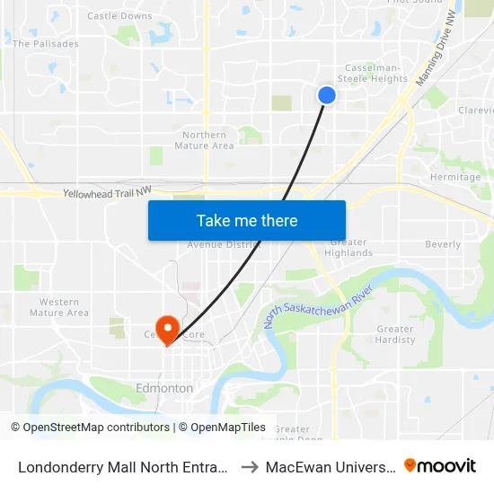 Londonderry Mall North Entrance to MacEwan University map