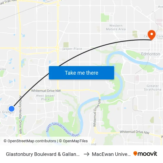 Glastonbury Boulevard & Galland Close to MacEwan University map