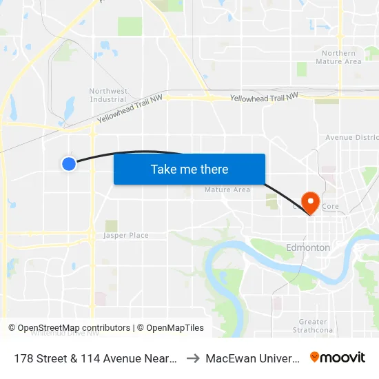 178 Street & 114 Avenue Nearside to MacEwan University map