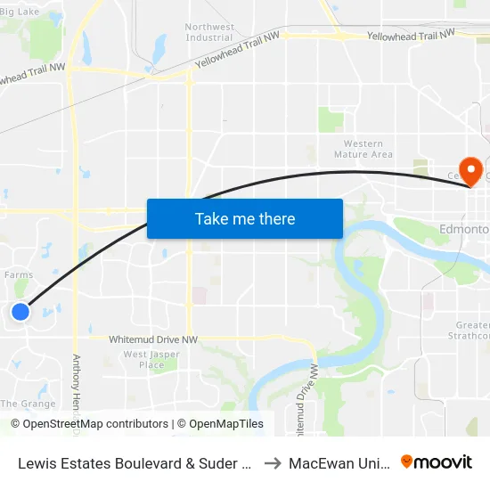 Lewis Estates Boulevard & Suder Greens Drive to MacEwan University map
