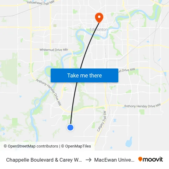 Chappelle Boulevard & Carey Way  SW to MacEwan University map