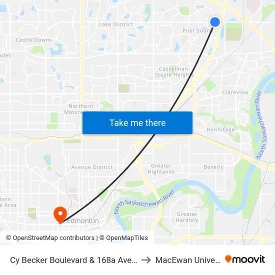 Cy Becker Boulevard & 168a Avenue Sb to MacEwan University map