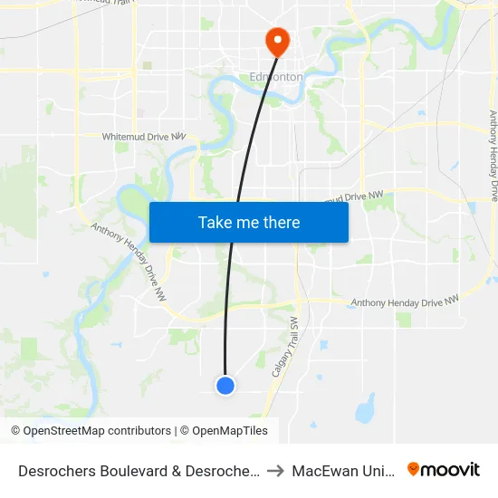 Desrochers Boulevard & Desrochers Gate SW to MacEwan University map