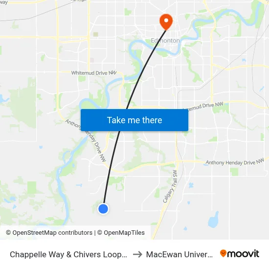 Chappelle Way & Chivers Loop SW to MacEwan University map
