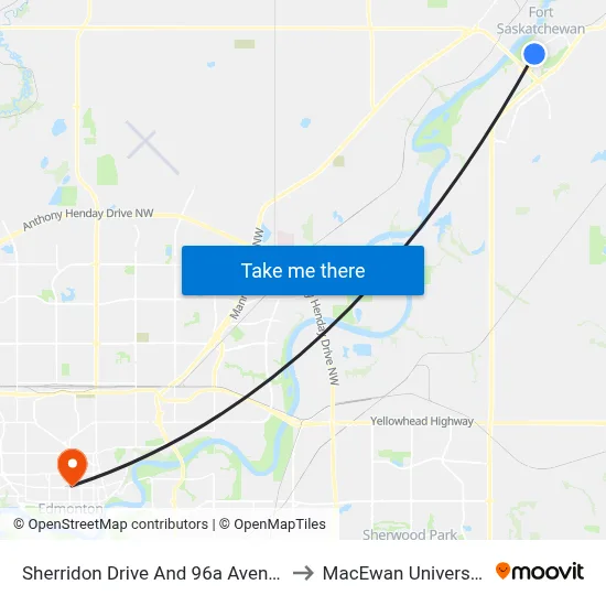 Sherridon Drive And 96a Avenue to MacEwan University map