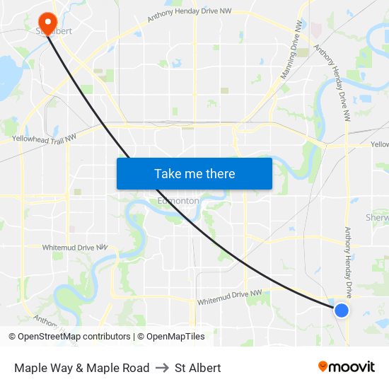 Maple Way & Maple Road to St Albert map