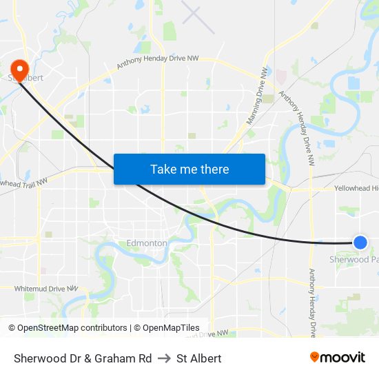 Sherwood Dr & Graham Rd to St Albert map