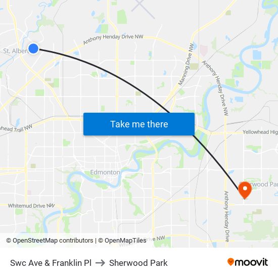 Swc Ave & Franklin Pl to Sherwood Park map