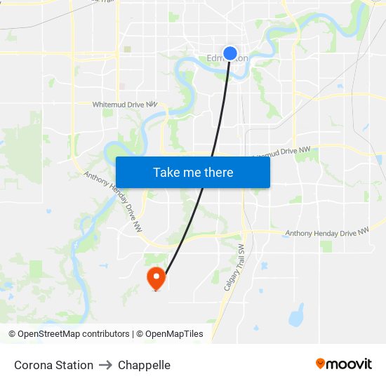 Corona Station to Chappelle map