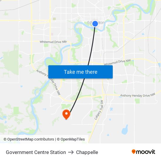 Government Centre Station to Chappelle map